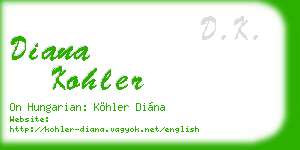 diana kohler business card